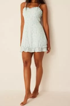 Pamela X NA-KD Reborn Recycled Ruffle Neckline Thin Strap Dress -Party Dresses Sales recyled ruffle neckline thin strap dress 1659 000070 8155 02 1