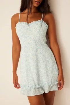 Pamela X NA-KD Reborn Recycled Ruffle Neckline Thin Strap Dress -Party Dresses Sales recyled ruffle neckline thin strap dress 1659 000070 8155 03