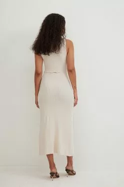 Alessa Winter X NA-KD Rib Cut Out Midi Dress -Party Dresses Sales rib cut out midi dress 1769 000014 0301 04