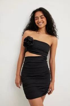 NA-KD Rose Cut Out Mini Dress