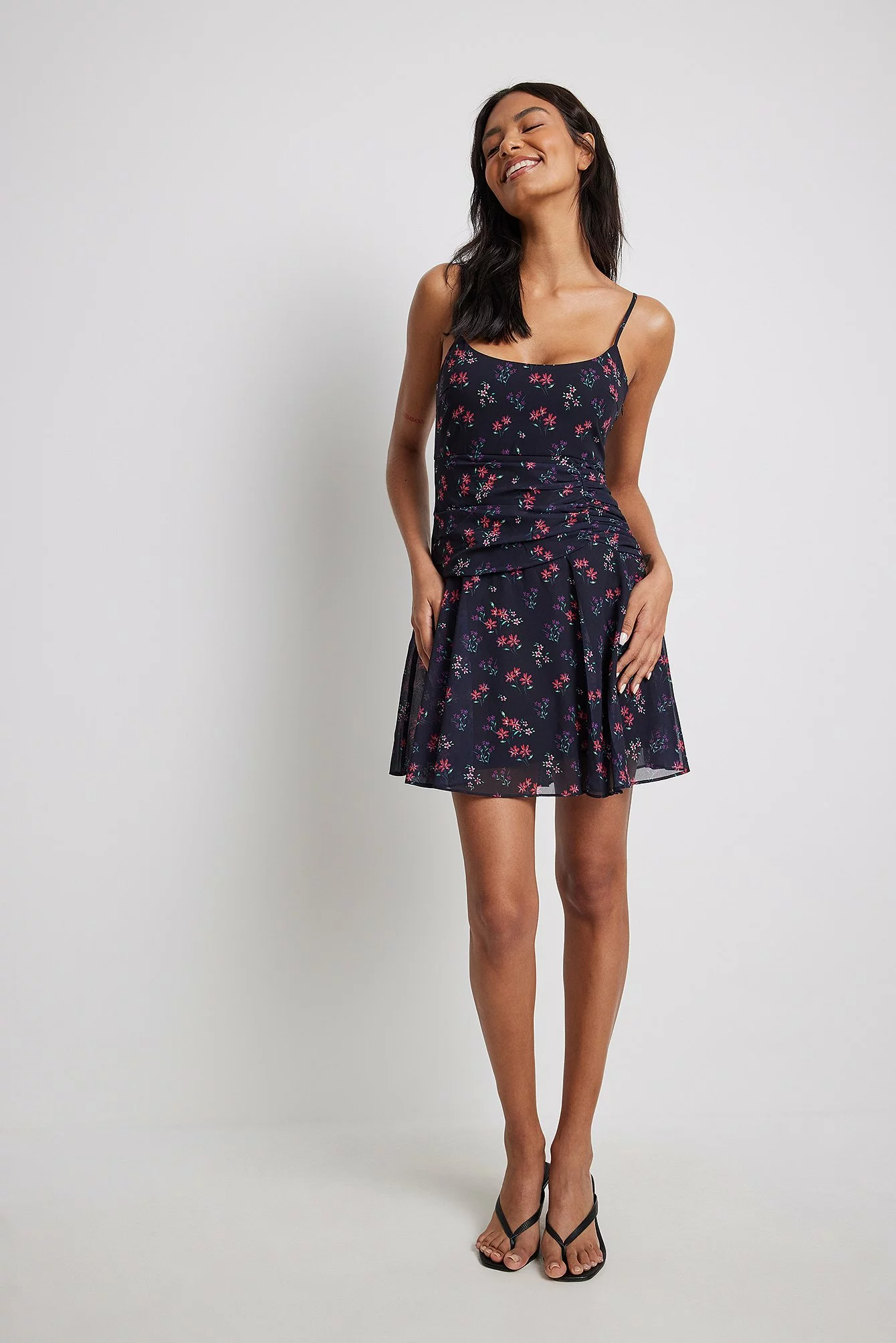 NA-KD Ruched Waist Detail Mini Dress 8 NA-KD Ruched Waist Detail Mini Dress - Image 8