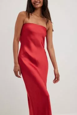 Juliesfi X NA-KD Satin Bandeau Midi Dress -Party Dresses Sales satin bandeau midi dress 1795 000031 00044518