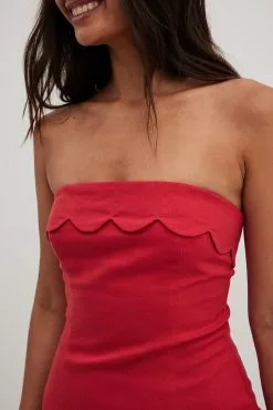 Juliesfi X NA-KD Scallop Hem Mini Dress -Party Dresses Sales scallop hem mini dress 1795 000025 00044656