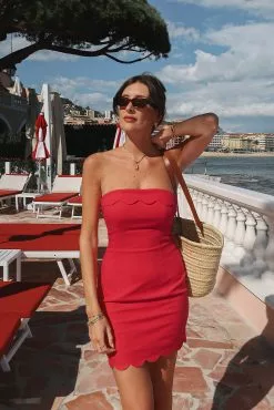 Juliesfi X NA-KD Scallop Hem Mini Dress