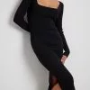 NA-KD Scoop Neck Midi Slit Dress
