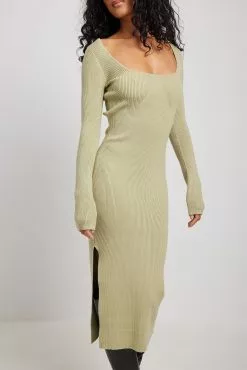 NA-KD Scoop Neck Midi Slit Dress -Party Dresses Sales scoop neck midi slit dress 1100 005871 00521514