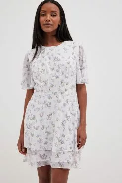 NA-KD Boho Seam Waist Chiffon Mini Dress -Party Dresses Sales seam waist chiffon mini dress 1014 001384 5790 1526