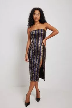 NA-KD Party Sequin Bandeau Midi Dress -Party Dresses Sales sequin bandeau midi dress 1017 002047 00612168