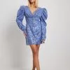 NA-KD Party Sequin Puff Sleeve Mini Dress
