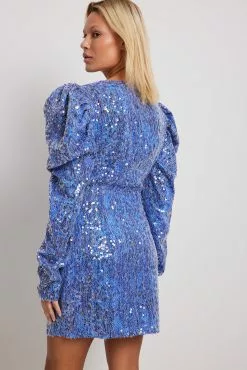 NA-KD Party Sequin Puff Sleeve Mini Dress -Party Dresses Sales sequin puff sleeve mini dress 1017 002092 0322 35099