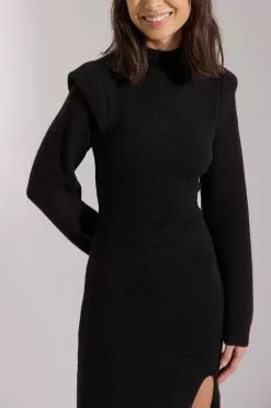 Stephsa X NA-KD Shoulder Detail Knitted Midi Dress -Party Dresses Sales shoulder detail knitted midi dress 1788 000006 000253760