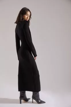 Stephsa X NA-KD Shoulder Detail Knitted Midi Dress -Party Dresses Sales shoulder detail knitted midi dress 1788 000006 000253774