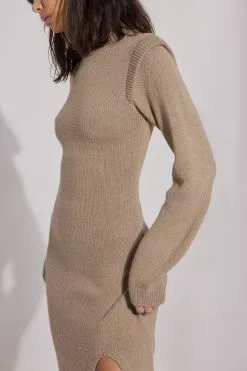 Stephsa X NA-KD Shoulder Detail Knitted Midi Dress -Party Dresses Sales shoulder detail knitted midi dress 1788 000006 000553684