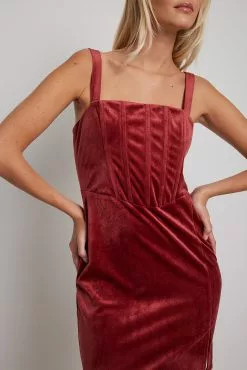 NA-KD Party Skirt Detail Velvet Mini Dress