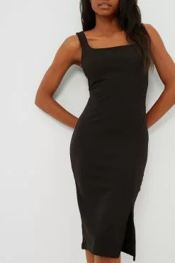 NA-KD Party Square Neckline Slit Dress