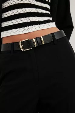 NA-KD Accessories Squared Buckle Leather Belt