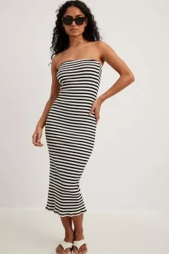 NA-KD Basic Striped Tube Midi Dress -Party Dresses Sales striped tube midi dress 1044 000291 1123 16678 01c 01c 2