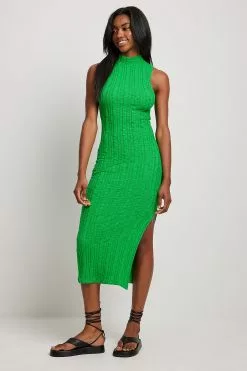 NA-KD Structured Slit Detail Midi Dress
