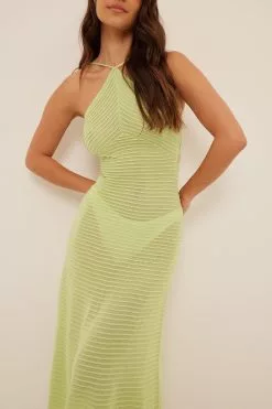 Dani Pavlica X NA-KD Tie Back Detail Ribbed Midi Dress -Party Dresses Sales tie back detail ribbed midi dress 1766 000010 03243571