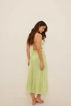 Dani Pavlica X NA-KD Tie Back Detail Ribbed Midi Dress -Party Dresses Sales tie back detail ribbed midi dress 1766 000010 03243599