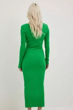 NA-KD Basic V-Neck Ribbed Midi Dress 55 NA-KD Basic V-Neck Ribbed Midi Dress -Party Dresses Sales v neck ribbed midi dress 1044 000280 00107926 1