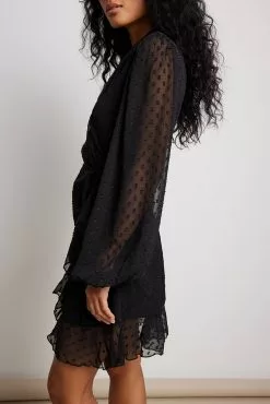 NA-KD Boho Wrap Dobby Mini Dress -Party Dresses Sales wrap dobby mini dress 1014 001485 000224234