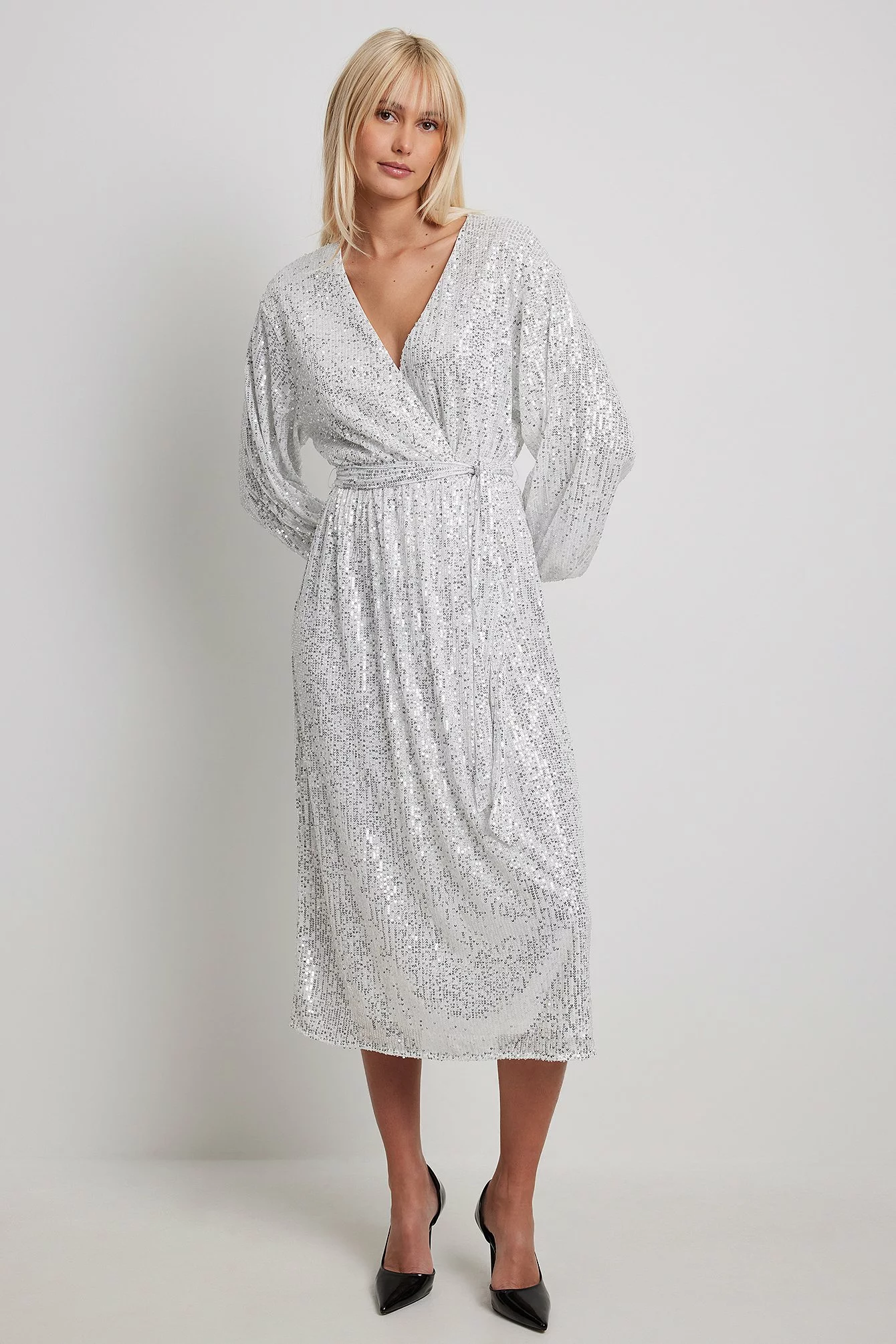 NA-KD Party Wrap Sequin Dress 3 NA-KD Party Wrap Sequin Dress - Image 3